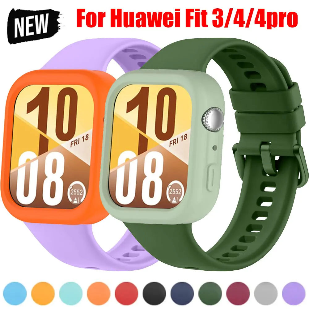 For Huawei Watch Fit4pro Band Soft TPU Case Strap For Huawei Fit4 Smartwatch Accessories Hollow Out Protector Cover Watchband