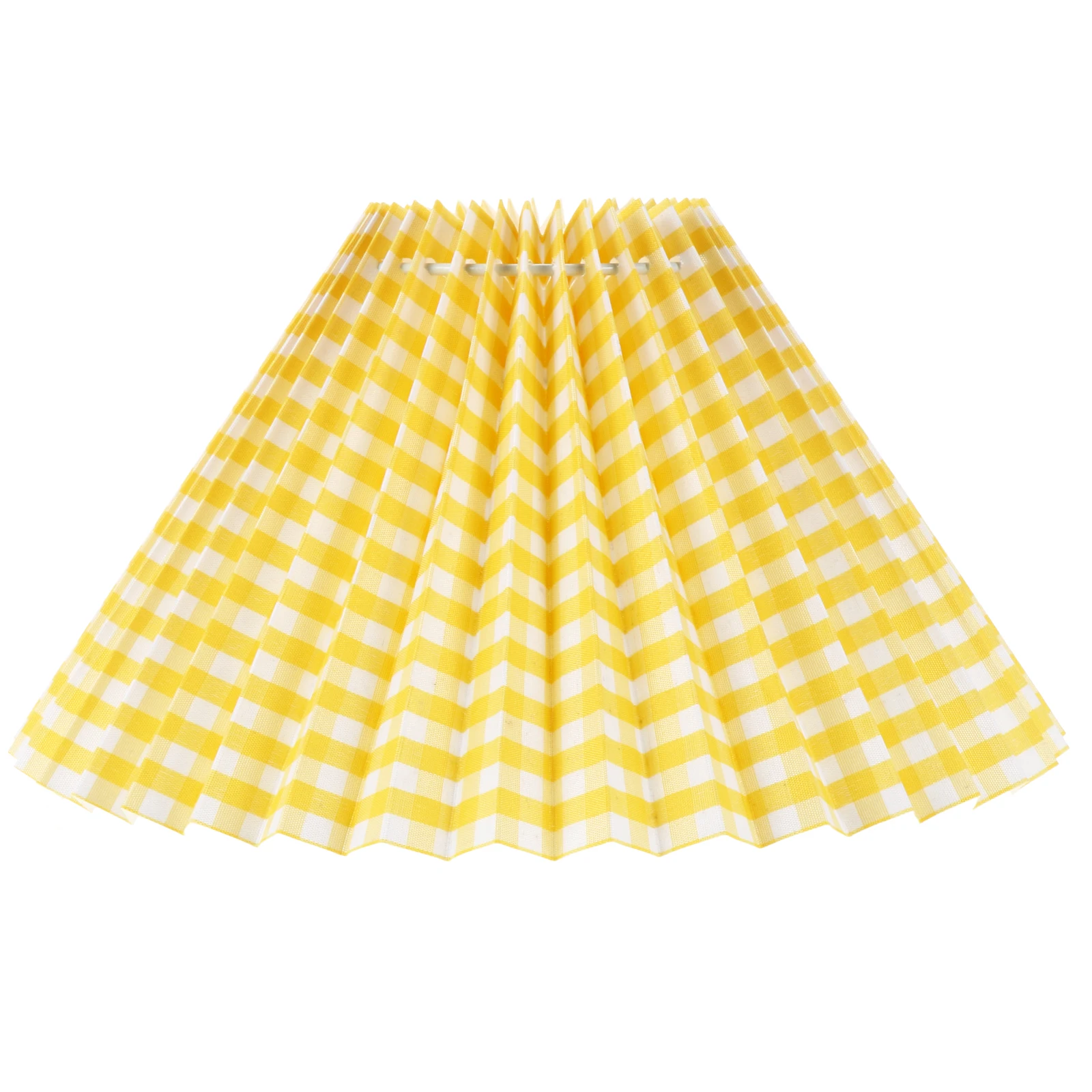 

Lampshade Fabric Chimney Small Yellow Grid Easy Install Remove Home Decor Bedroom Office Lamp Shade Accessories Lighting