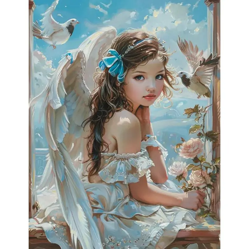 

GATYZTORY Angel Painting By Numbers Wall Decor Diy Crafts Figure Easy Acrylic on Canvas Unique Gift Drawing By Numbers