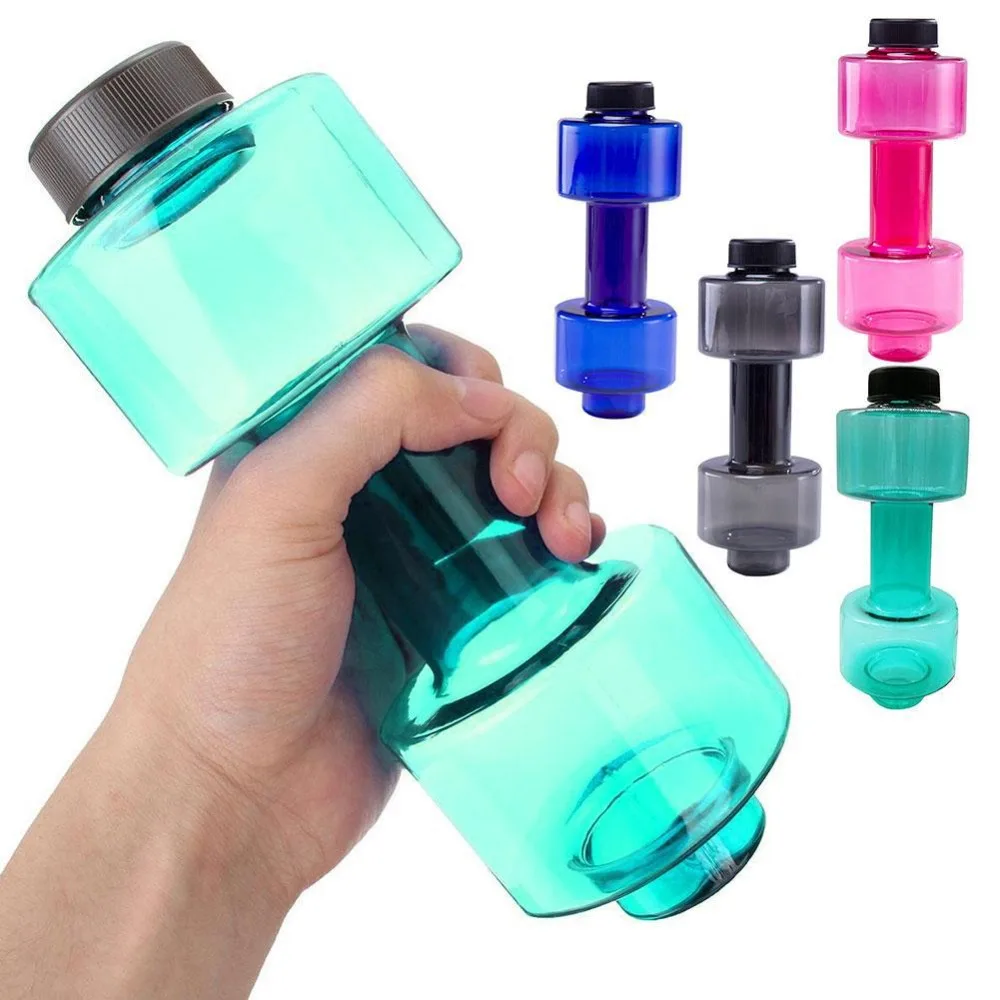 550ml PET Fitness Sports Bottle Large Capacity Portable Dumbbell Water Cup Unbreakable Leak-proof Cycling Water Bottle Outdoor