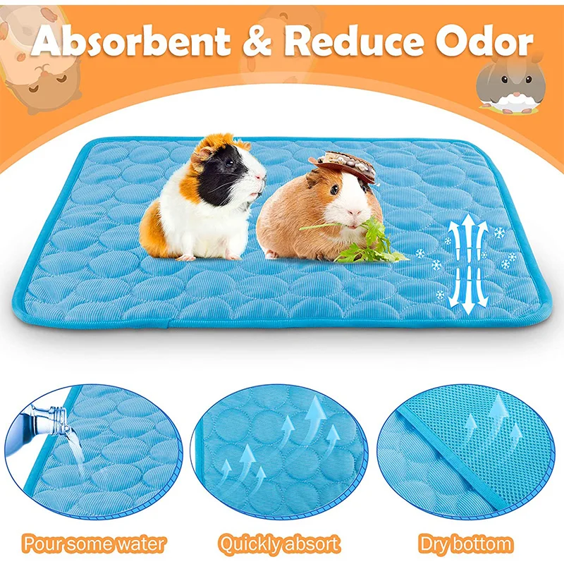 Guinea Pig Cage Liners Summer Small Animal Cooling Mat Breathable Hamster Pee Pad for Rabbit Cage Chinchilla Hedgehogs Pet Item