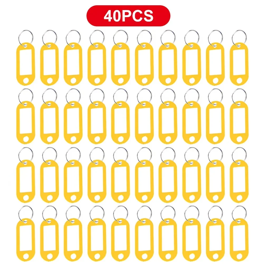 10/20/40 Stuks Kleurrijke Plastic Sleutelhanger Key Tags Label Genummerde Naam Bagagelabel Id Label Naamplaatjes met Split Ring