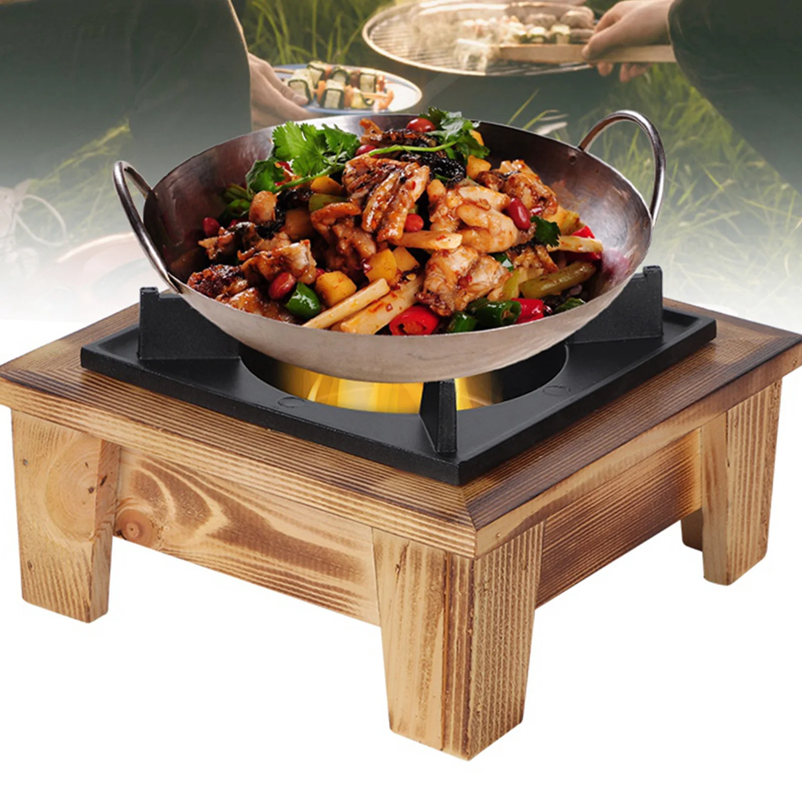 Portable Barbecue Alcohol Oven Stove Furnace Kitchenware Cooking Utensil for Outdoor Picnic