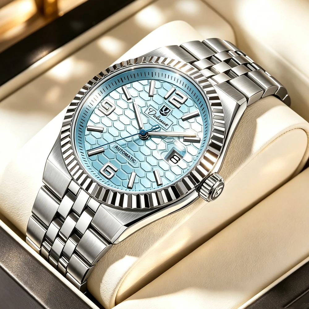 

Automatic Mechanical Men's watches Exquisite Stainless Steel Watch Fashion Dress Wrist Watch Date Luminous Waterproof