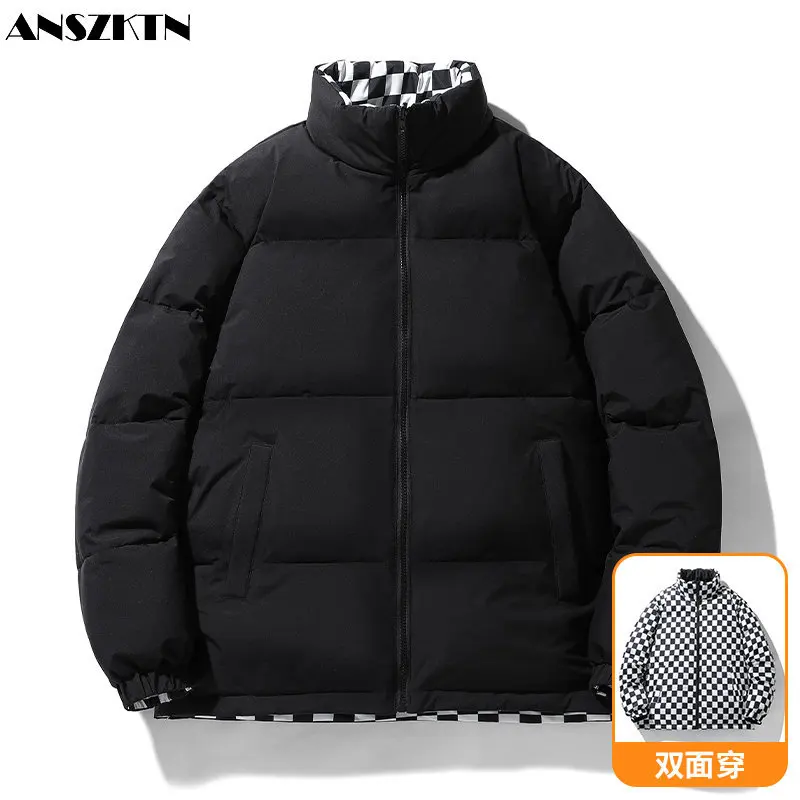 Anszktn Herren kurze neue zwei offene Trend Winter neue doppelseitige tragen Mantel große Paar Baumwoll jacke Daunen jacke