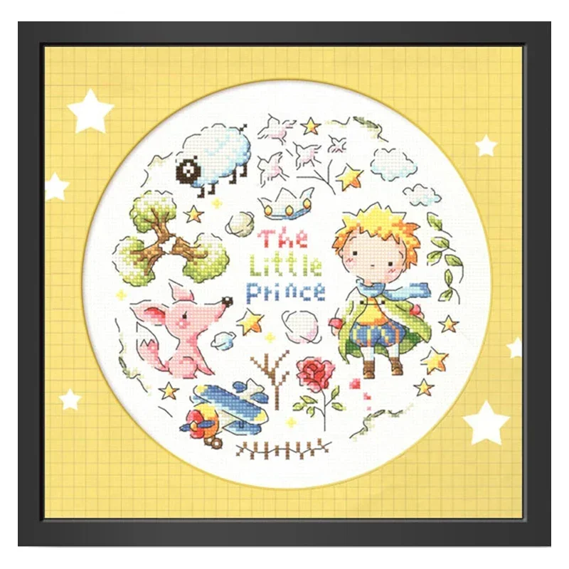 Amishop Gold Collection Lovely Counted Cross Stitch Kit The Little Prince Fairy Korean Cartoon Tale SO 3209