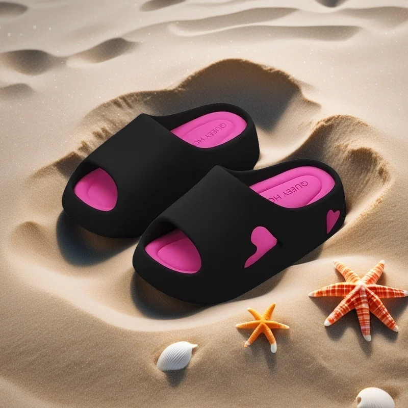 Platform Sandals Women Summer Non Slip Love Indoor Beach Sandals Cloud Slipper Slide House Flip Flops Female Soft Outdoor EVA