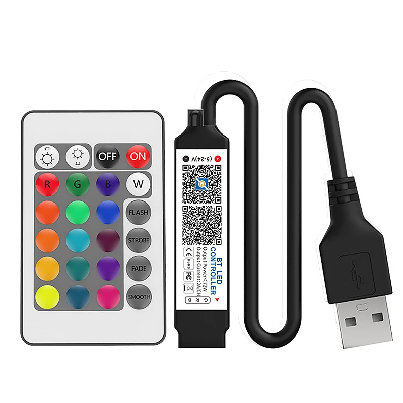 1Pc Innovative Compact Bluetooth Compatible Controller LED Light Strip Time Switch Multiple Music Mode For RGB Smart APP Control