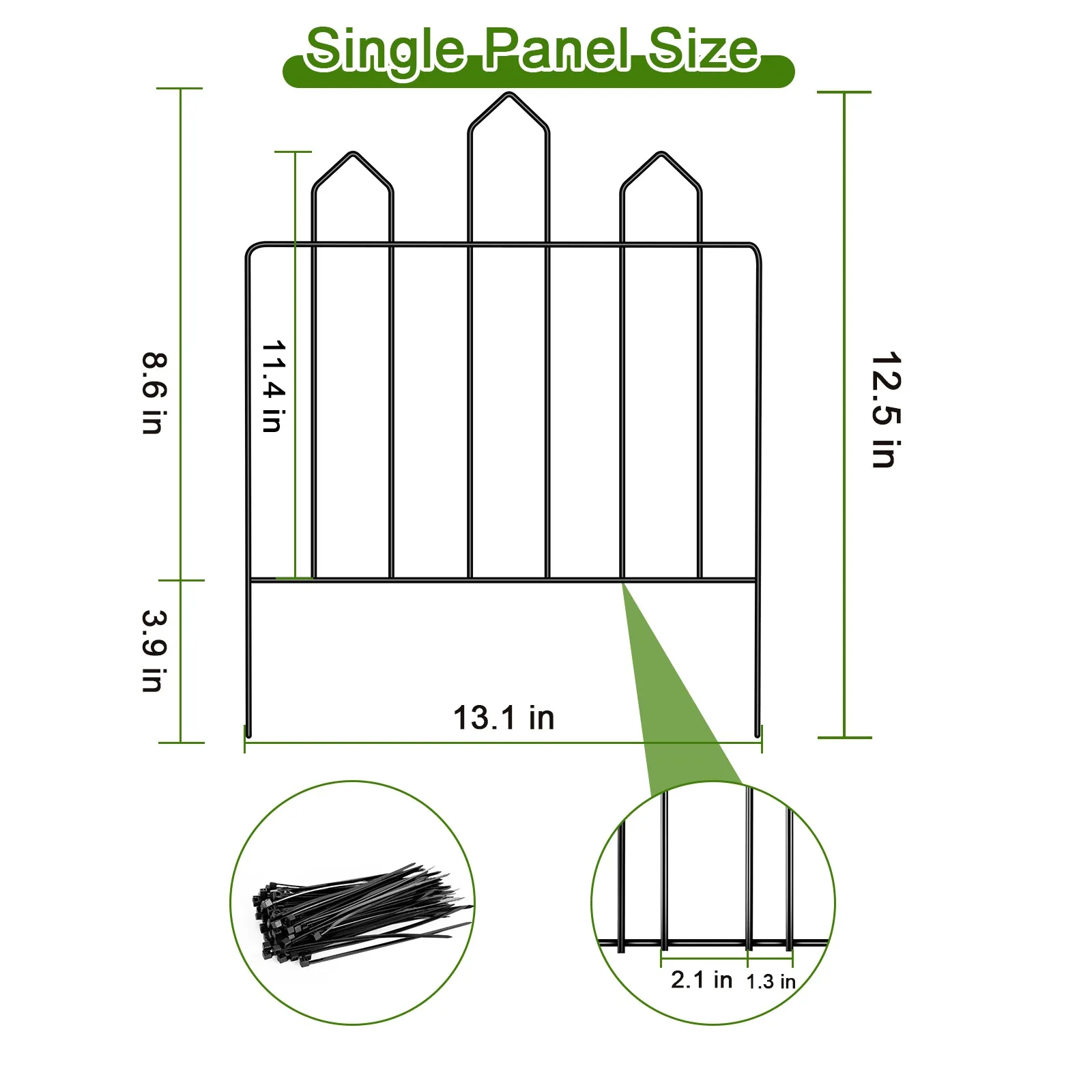 

Decorative Garden Fence Fencing 10 Pack Rustproof Landscape Wrought Metal Wire Border Animal Barrier for Dog, No Dig Fence