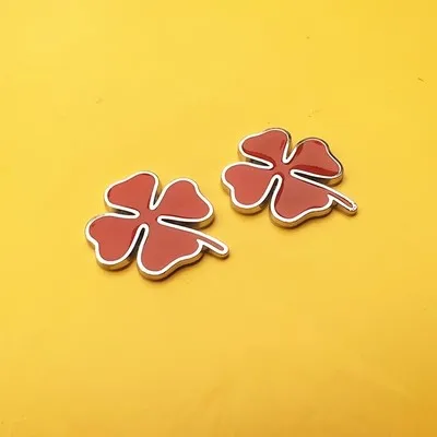 3D Metal Car Sticker Green Lucky Four Leaf Clover Fender Front Grille Emblem For Alfa Romeo 4C 8C Rear Trunk Badge Accessories