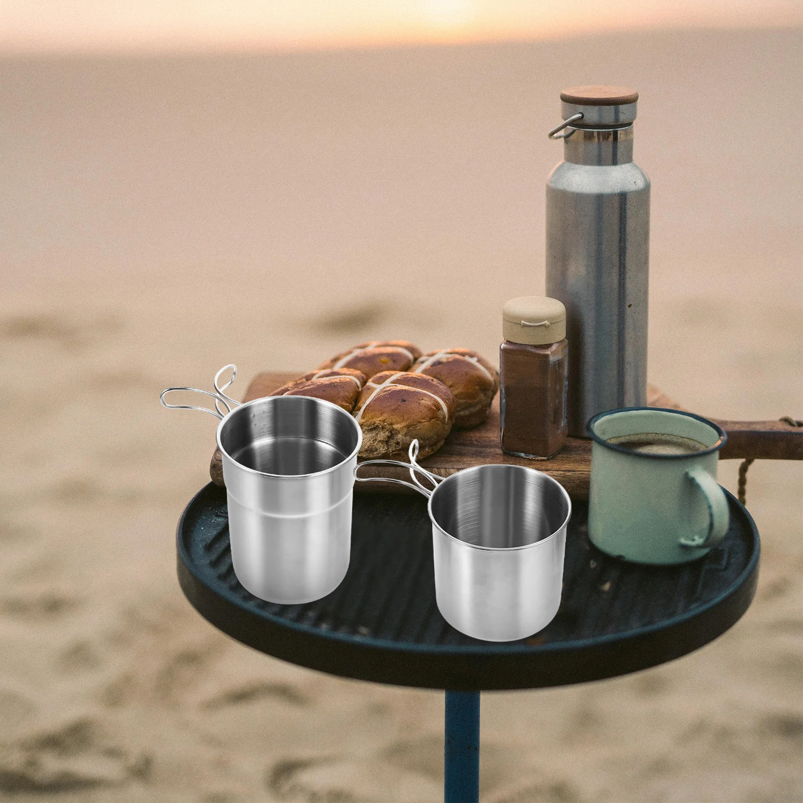 

Camping Mug Cups for on Foot Portable Coffee Mugs with Lids Stainless Steel Outdoor Hiking