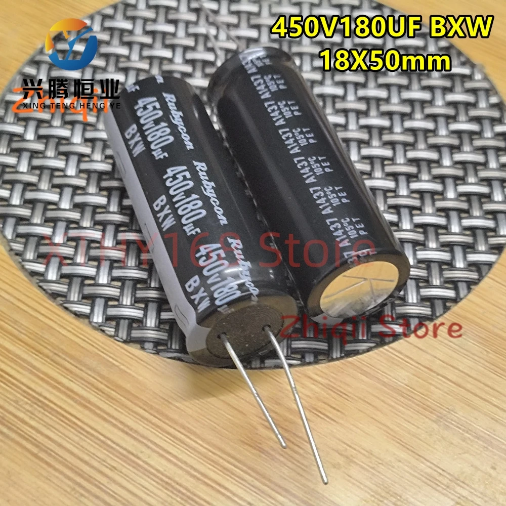 5pcs-10pcs/lot 450V 180uF Rubycon BXW 450V180UF 18x50mm Electrolytic capacitor 180uF 450V High frequency long life New Genuine