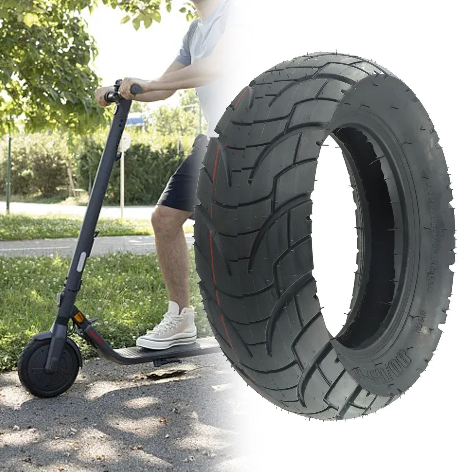 

10 Inch 80/65-6 Off-Road/Road Tubeless Tyre Thicker Off-road/road Tires For Kugoo M4 Electric Scooter 10x3.0 Tyre Replacement