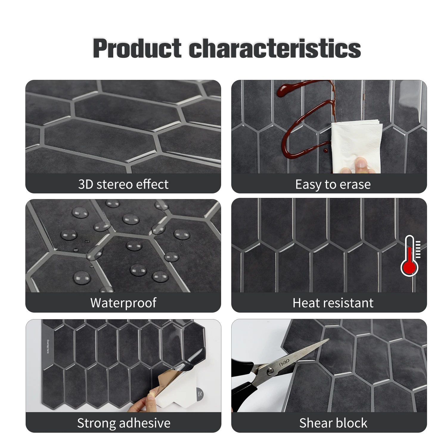 Vividtiles 10 Sheets Peel and Stick Vinyl Wallpaper 3D Imitation Brick Self-adhesive Wall Tike Sticker for Indoor Decoration view 4