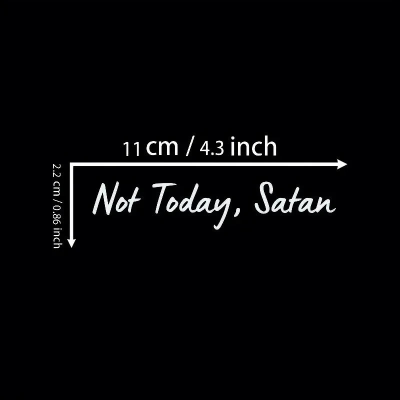 1pc Not Today Cute Faith Vinyl Decal Religious Sticker for Car Rearview Mirror Window Auto Accessories
