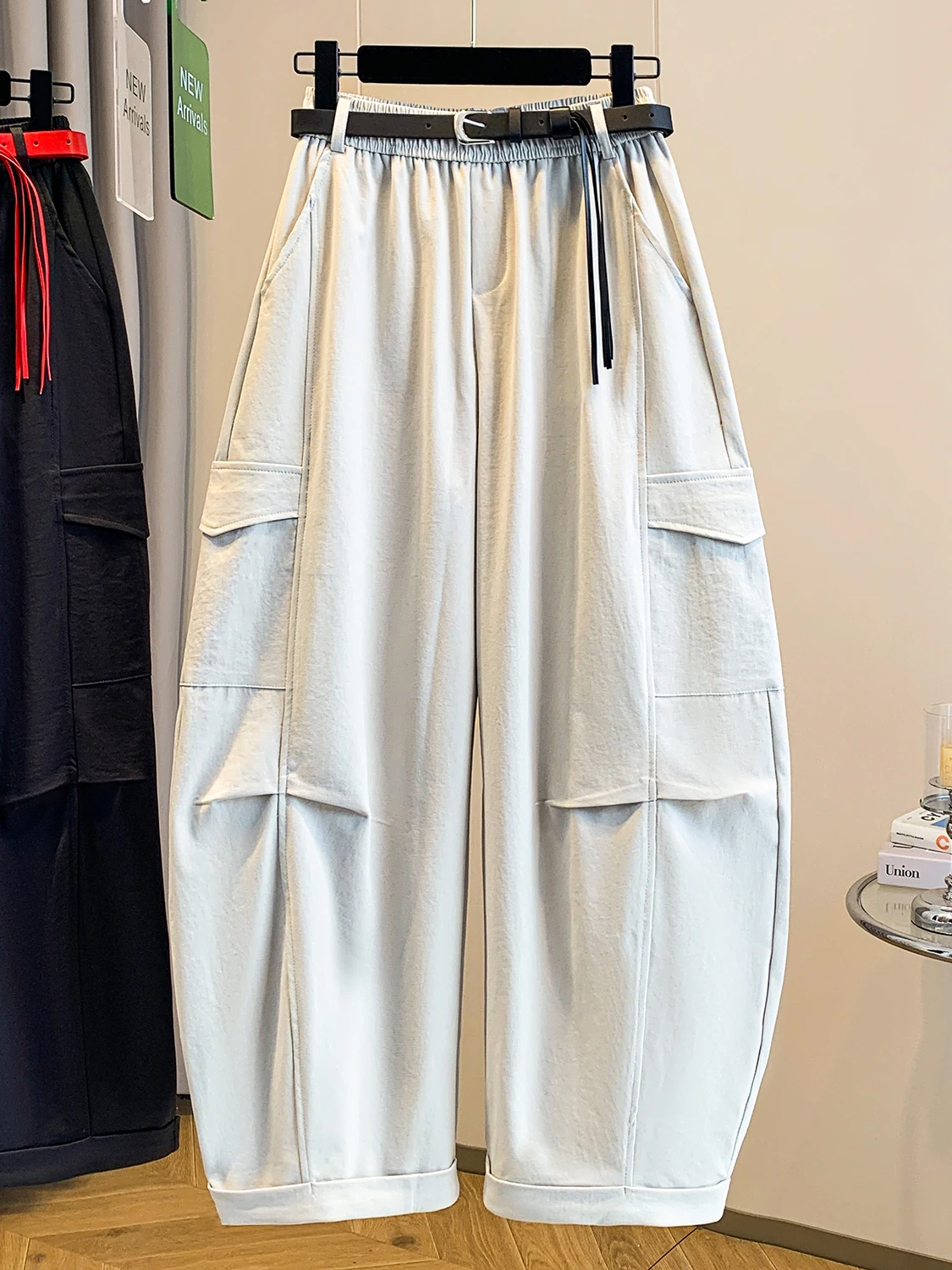 

High Waist Wide Leg Pants Women's Spring 2026 Casual Thin Sle plus Size Cotton Comfortable Faionable Age-Defng Trousers