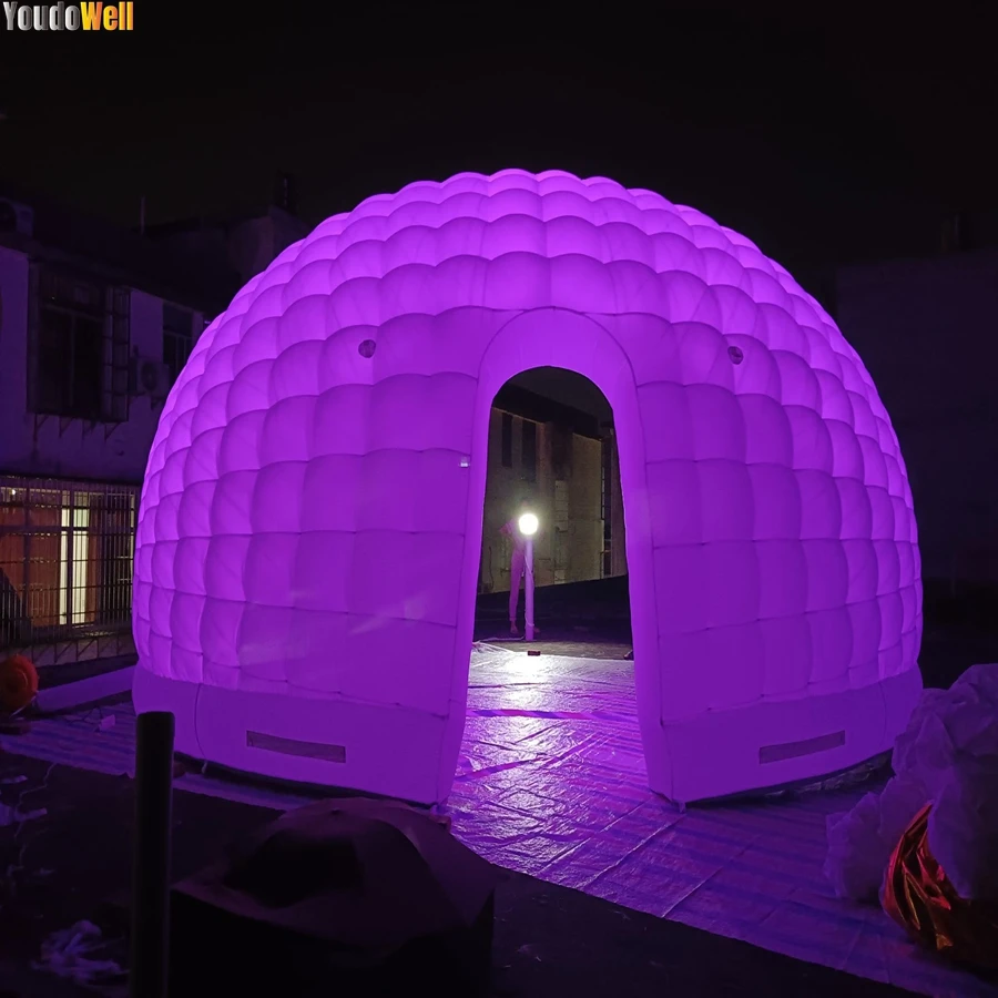 Nieuwste Oxford Opblaasbare Lucht Koepel Tent Honing Gehuisvest Afgewerkte Iglo Met Led Verlichting Tent Tent Bruiloftsfeest Evenement Verhuur