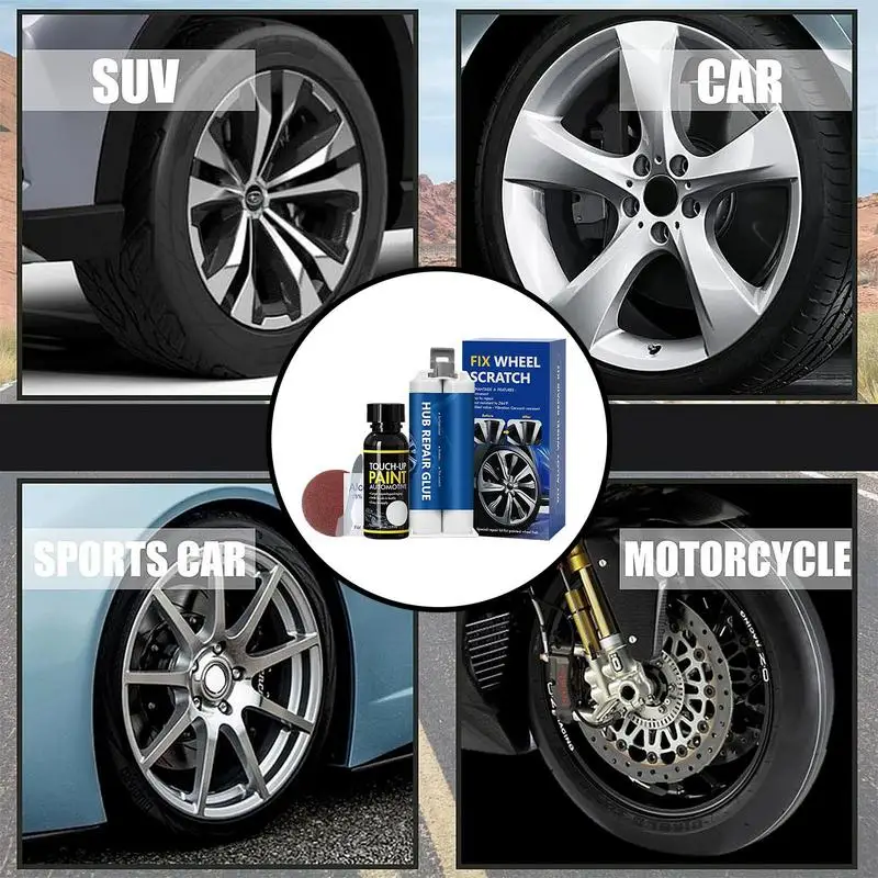 Wheel Scratch Repair Kit Car Rim Care Wheel Restoration Repair Kit Paint Discs Alloy Scratches Remover Car Rim Repair Clean