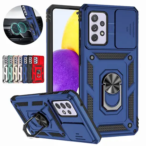 Funda For Samsung A52 5G Case Slide Camera Shockproof Armor Case For Galaxy A52 A52s A 52 Car Magnetic Holder Ring Protect Cover