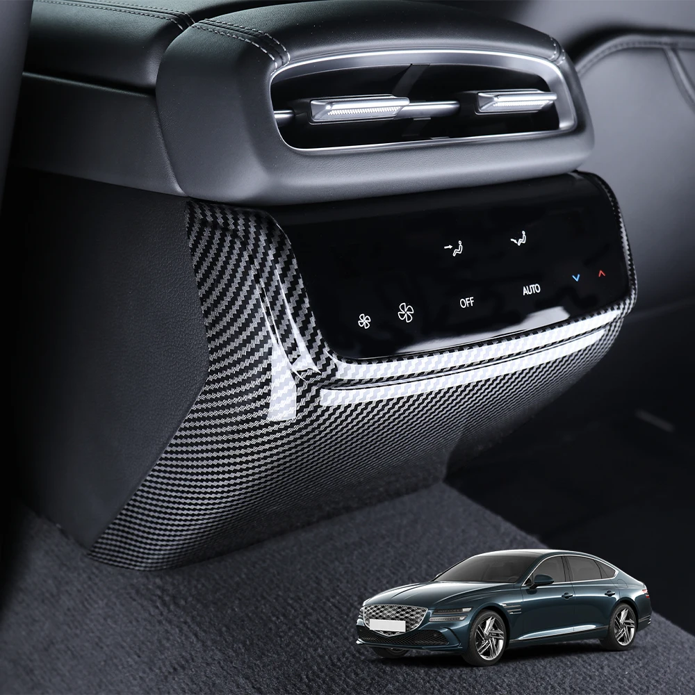 

Для Genesis G80 RG3 2025 2026, углеродное волокно, древесное зерно, задняя крышка вентиляционного отверстия, накладка, выходная рамка для кондиционера, аксессуары с левым рулем/правым рулем