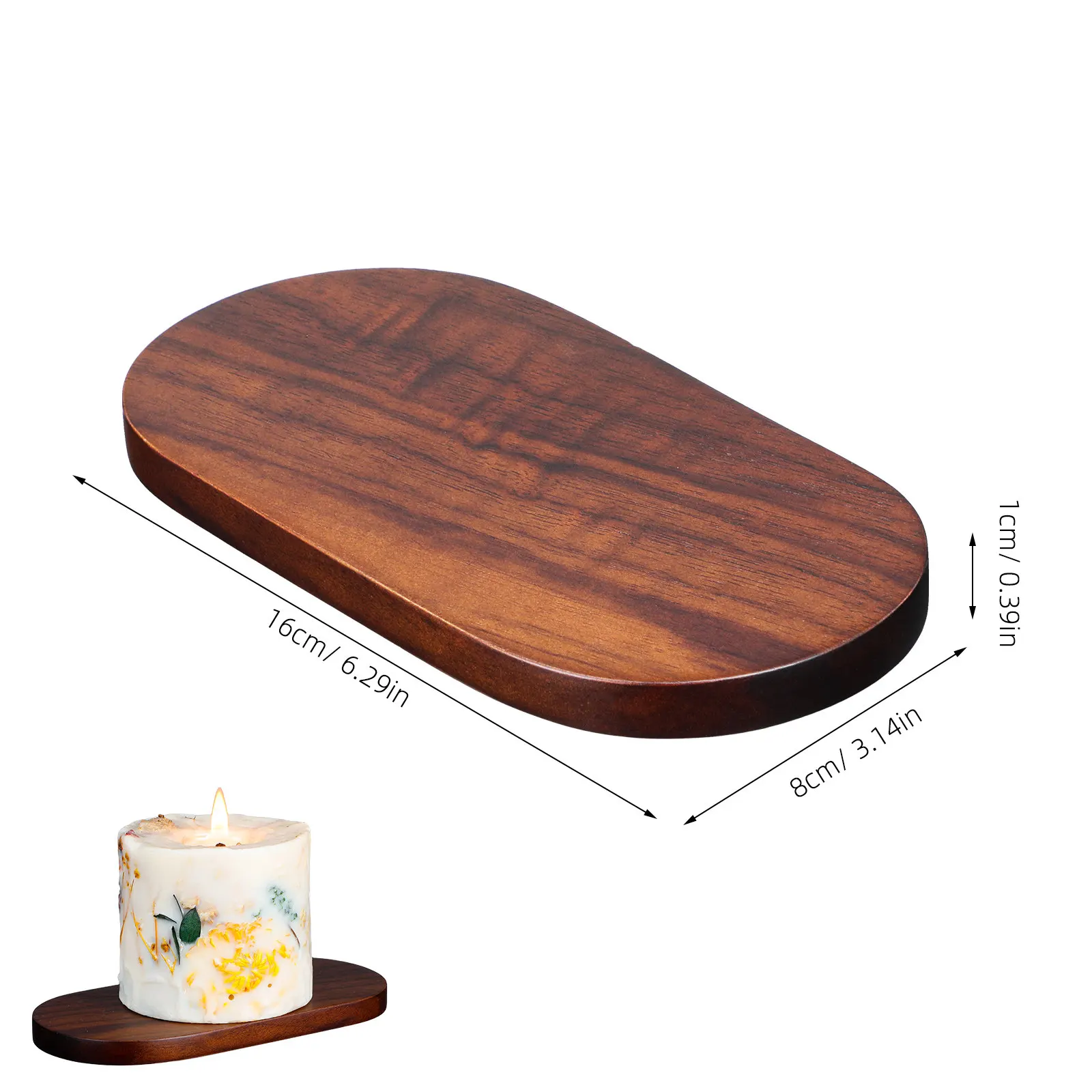 Solid Wood Oval Pedestal Display Base for Small Items Jewelry Statues Sculptures Rocks Gems Exhibition Photography Riser Home