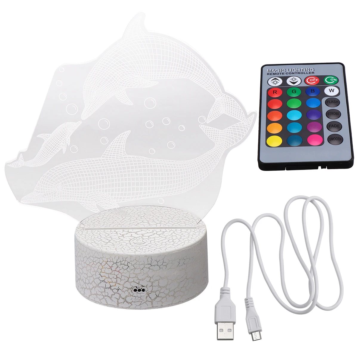 

Led Night Light Colorful Dolphin Lamp Touch Sensor Usb Powered Glow Bedside Decorative Light For Room Cafe Restaurant