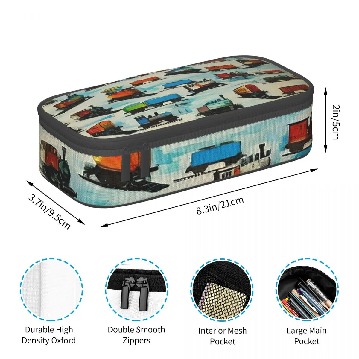 Cartoon Train Models Display Design Pencil Case for Boys Girls School Pen Box Pencil Bag Stationery Supplies Pen Holder Bag