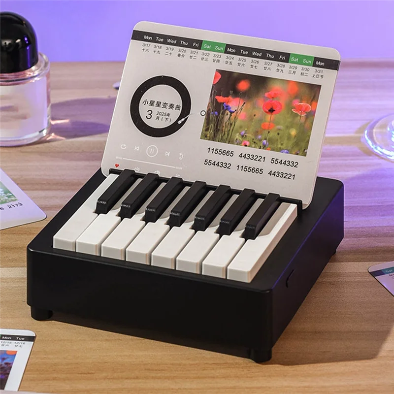A96K-Mini Piano Calendar World Famous Music High-End Music Piano Desktop Decoration Playing Calendar Surprise Gift