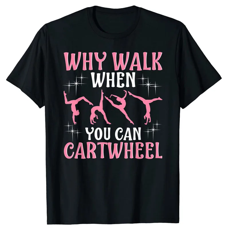 Camiseta divertida de gimnasia para niñas y mujeres, camiseta con diseño de rueda de gimnasia, ropa para instructoras y entrenadoras de baile, camisetas para gimnasio y fitness