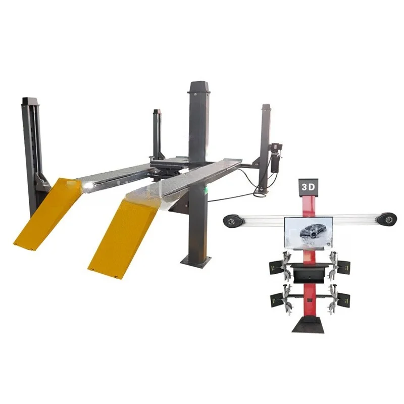 Car Four-column Lift Platform Lift with Accurate 3D Four-wheel Aligner Car Lift