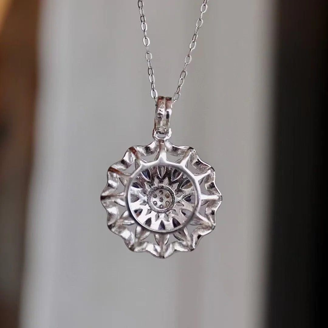 925 Sterling Silver Natural Tanzanite Big Carat Sunflower Jewelry Set Tanzanite Daisy Pendant & Rings For Women Luxury Jewellery