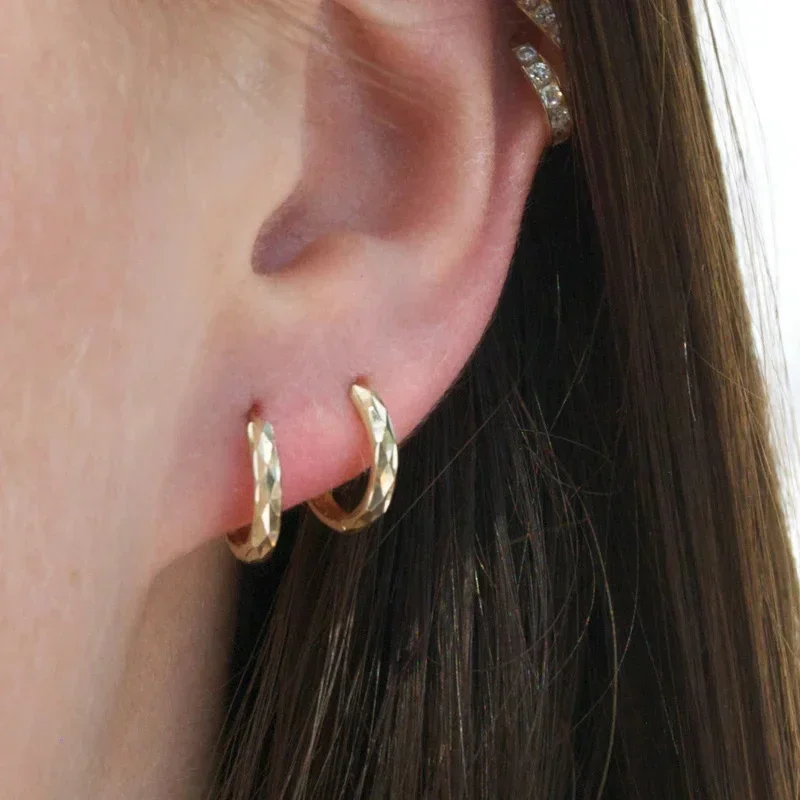 925 Sterling Silver Ear Needle Vintage Hoop Earring for Women Minimalist Geometry Gold Earrings Party Fashion Jewelry Gift