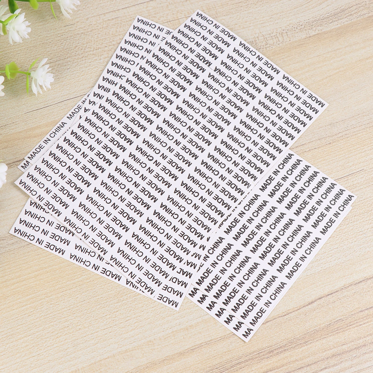 

5000 pcs White Background Black Text Stickers Waterproof Self Adhesive Labels For Packaging Manufacturing Shipping China
