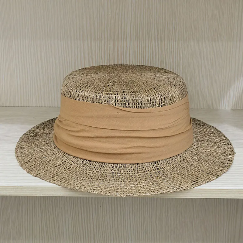 Fashion Japan Summer Simplicity Straw Panama Jazz Fedora Hat Designer Hat Outdoor Beach Hat High Quality Sombrero Mujer Playa