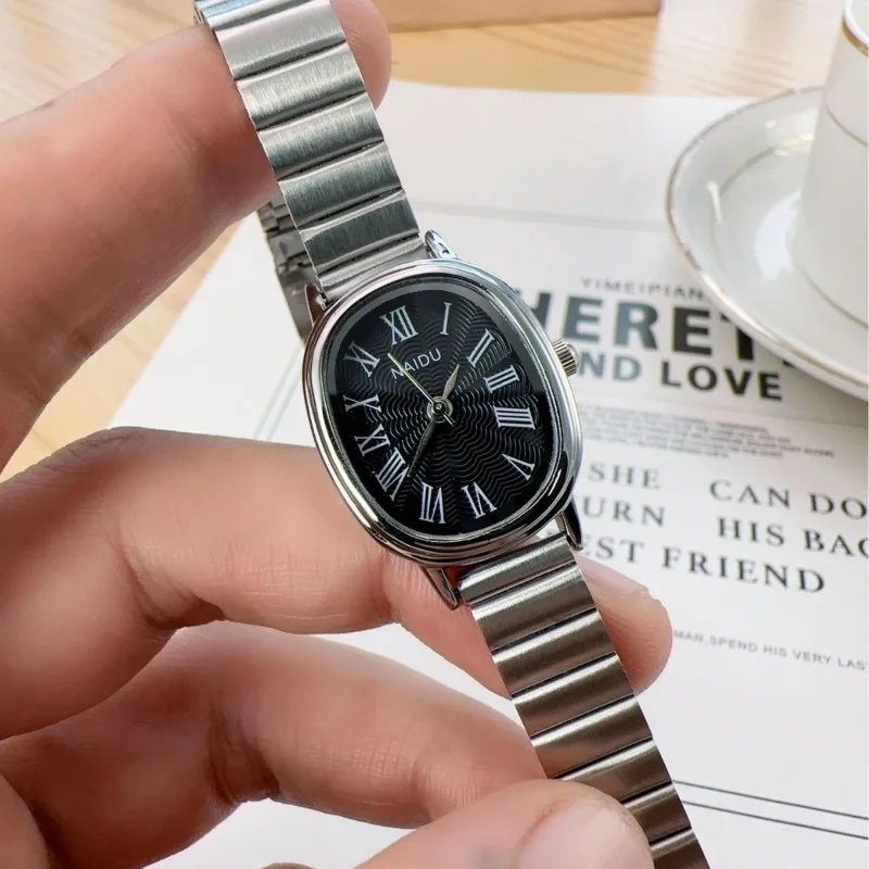 Oval Women Quartz Watch Roman Dial Ladies Luxury Gift Watches Casual Simple Stainless Steel Wristwatch Dropshipping Reloj Mujer