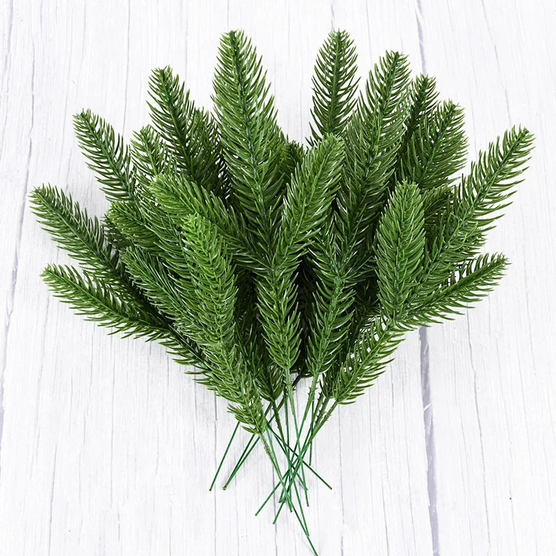 

5pcs Artificial Plants Pine Branches Ornament Green Leaves Needle Fake Pine For DIY Christmas Garland Christmas Tree Accessories