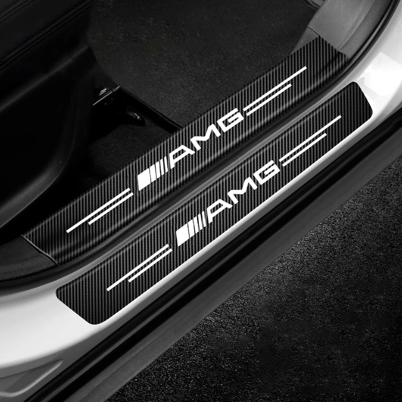 Car Threshold Strip Carbon Fiber Auto Trunk Protection Sticker For Mercedes Benz AMG C200L GLC C200 W205 W211 W204 Accessories