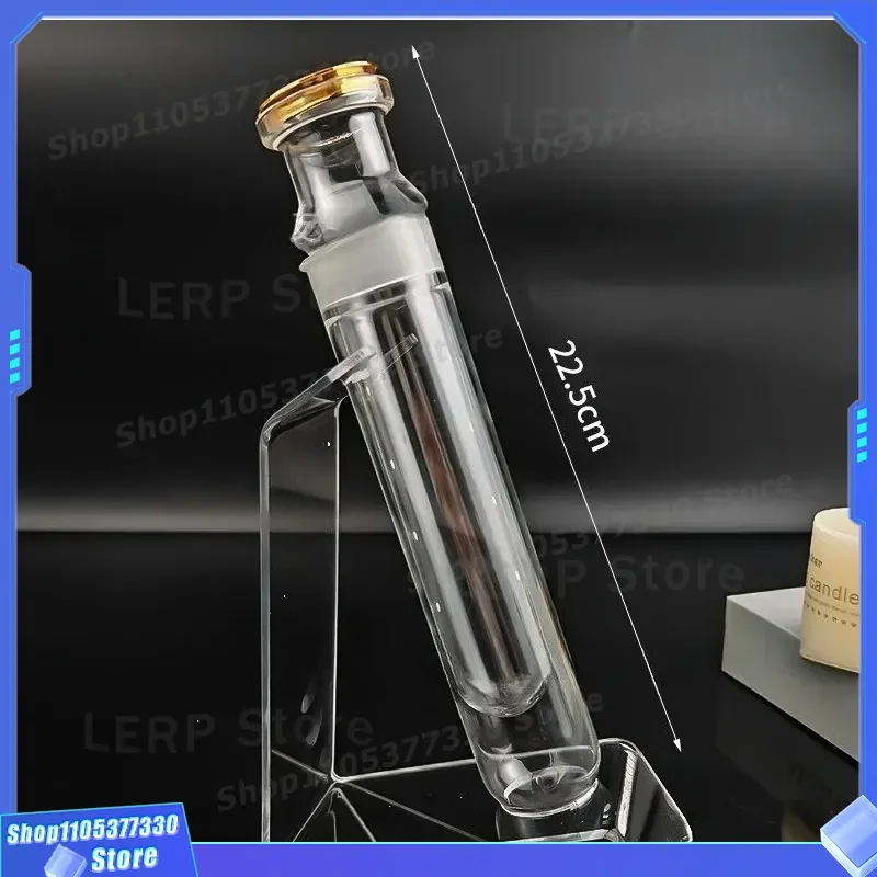 Transparent Glass Cigar Humidor Tube with Hygrometer for Moisture Maintenance and Seasoning Display Storage Case Cigar