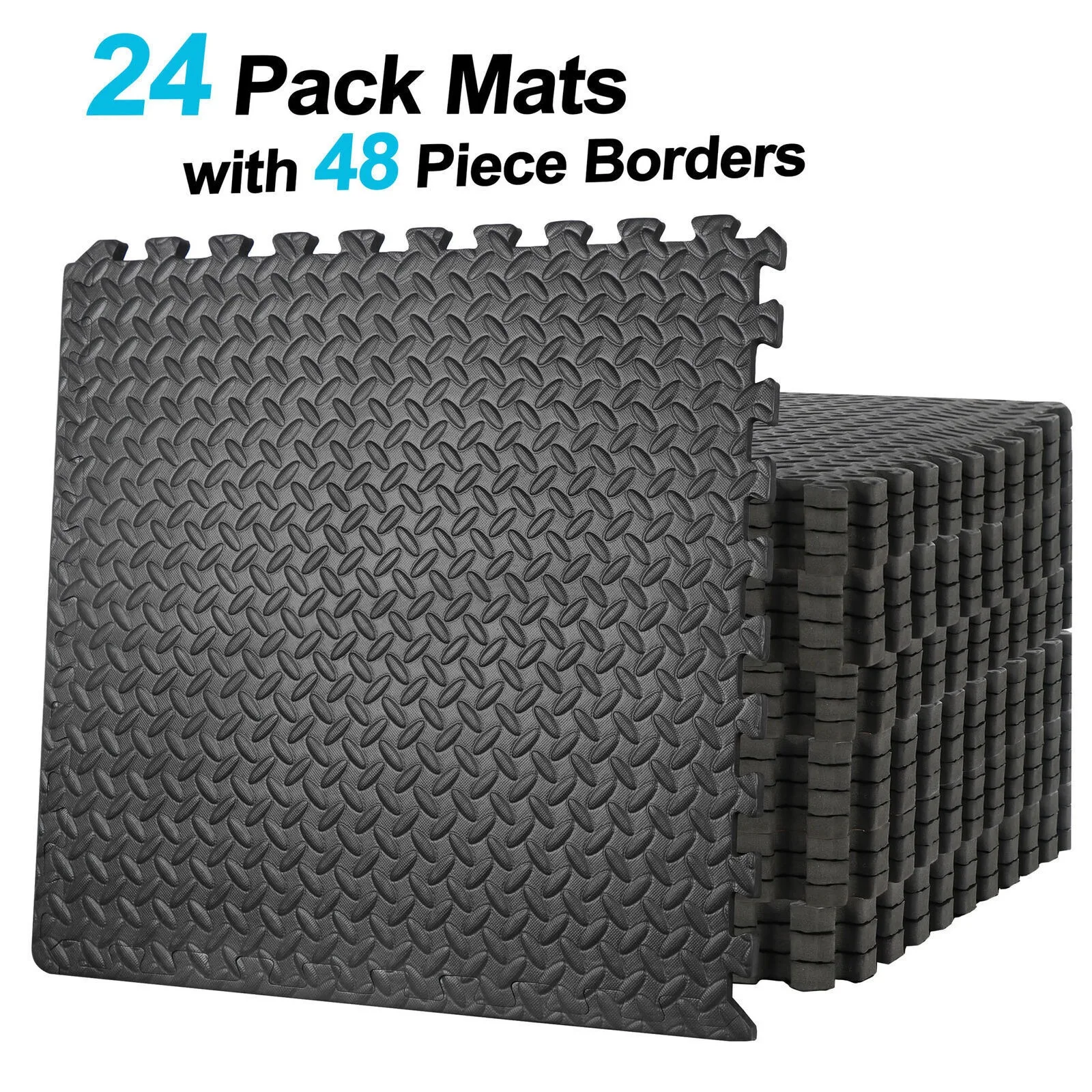 US 24 Pieces Puzzle Exercise Mat Extra Thick 3/4" EVA Foam Floor Mats Equipment Mat