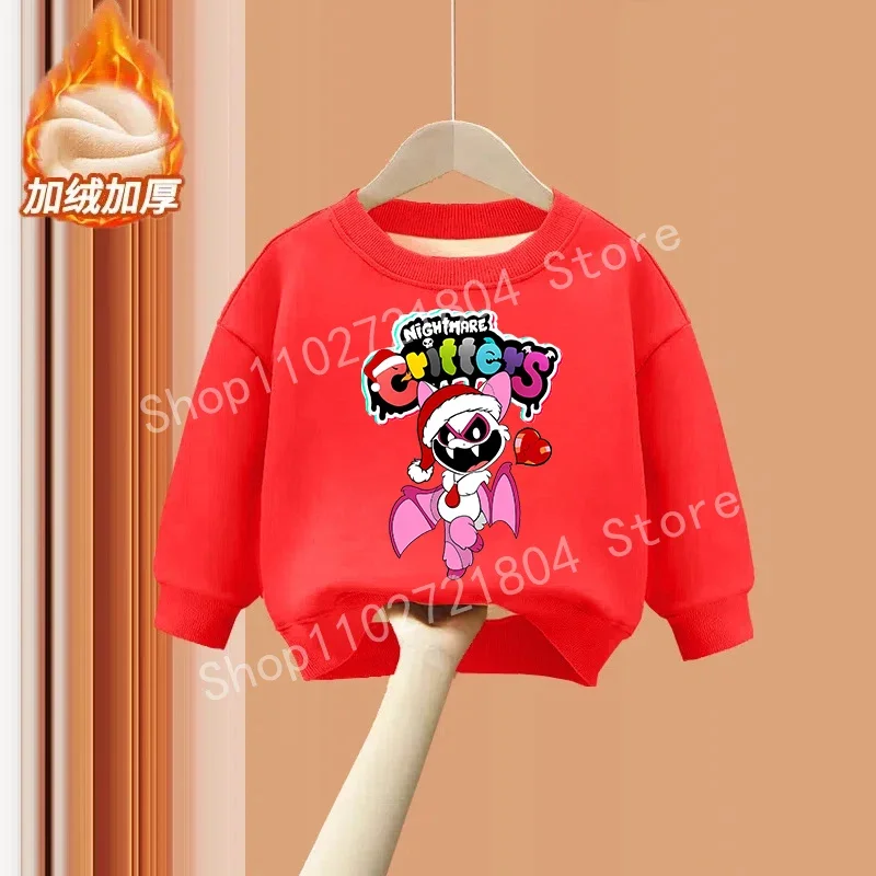 Sudadera navideña de Nightmare Critters, jersey con estampado de Anime, moda cálida de invierno, ropa de Navidad para niños y niñas, Tops de cuello redondo