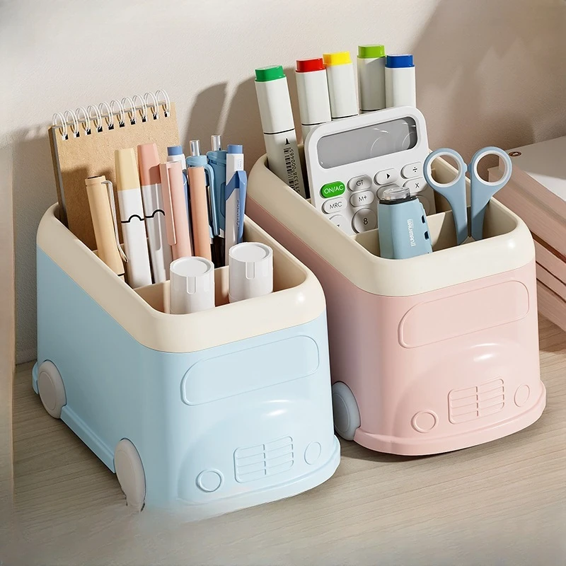 

Desktop Pen Holder Car Stationery Storage Makeup Brush Storage Box Student Desk Organized Storage Box Office Desk Accessories