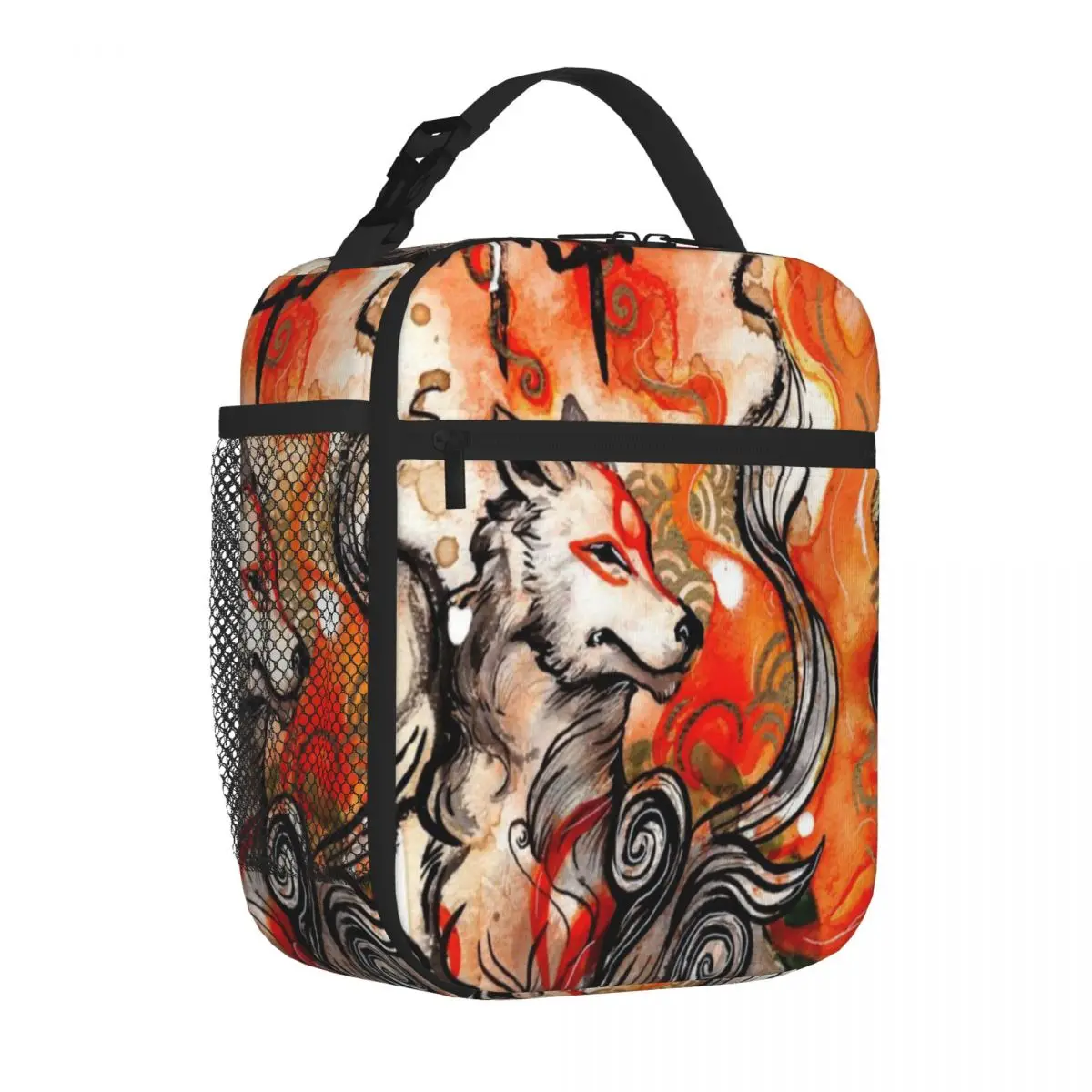 Hot Sale Okami Amaterasu Three Compartment Insulated Lunch Bag Errand Run Foldable Lunch Bag