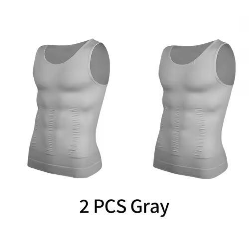 Mens Slimming Body Shaper Vest Shirt Abs Abdomen Slim Gym Workout Tummy Control Compression Tank Top Sleeveless Shapewear - Image 19