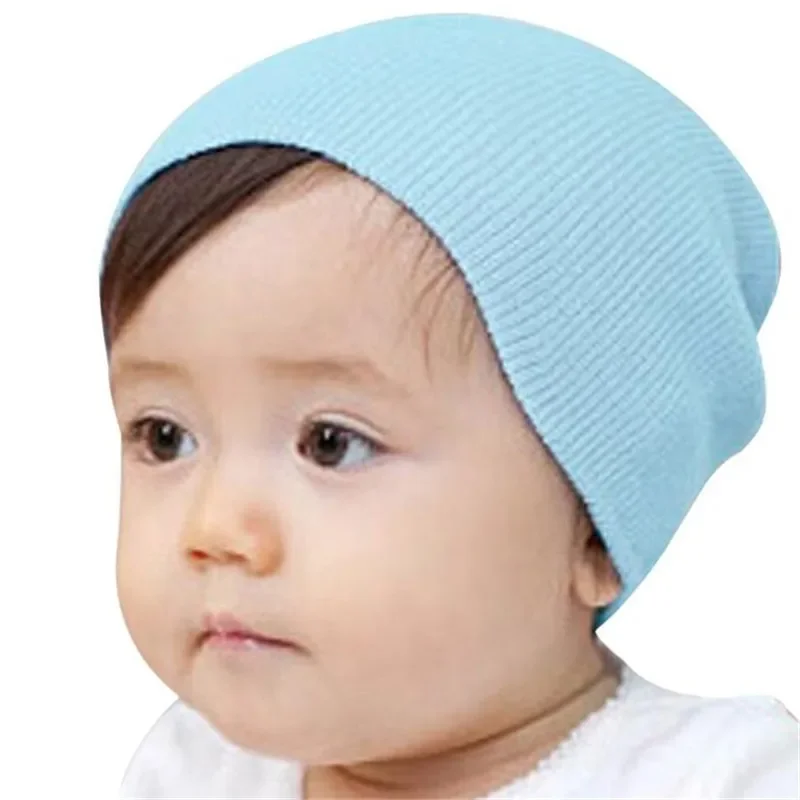 2023 Kids Hat Cap Candy Solid Colors Boys Girls Kids Beanies Hats Cotton Born Baby Hat Toddler Child Caps Cute Ear Warm for Boy