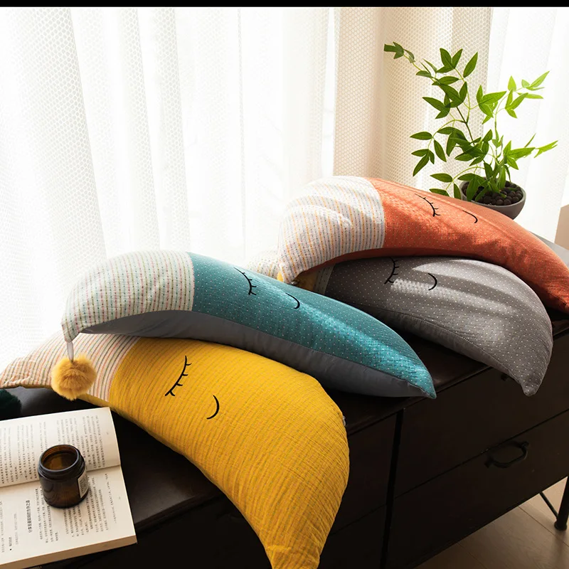 Yjq cotton double-layer yarn pure buckwheat moon pillow core pure cotton removable and washable