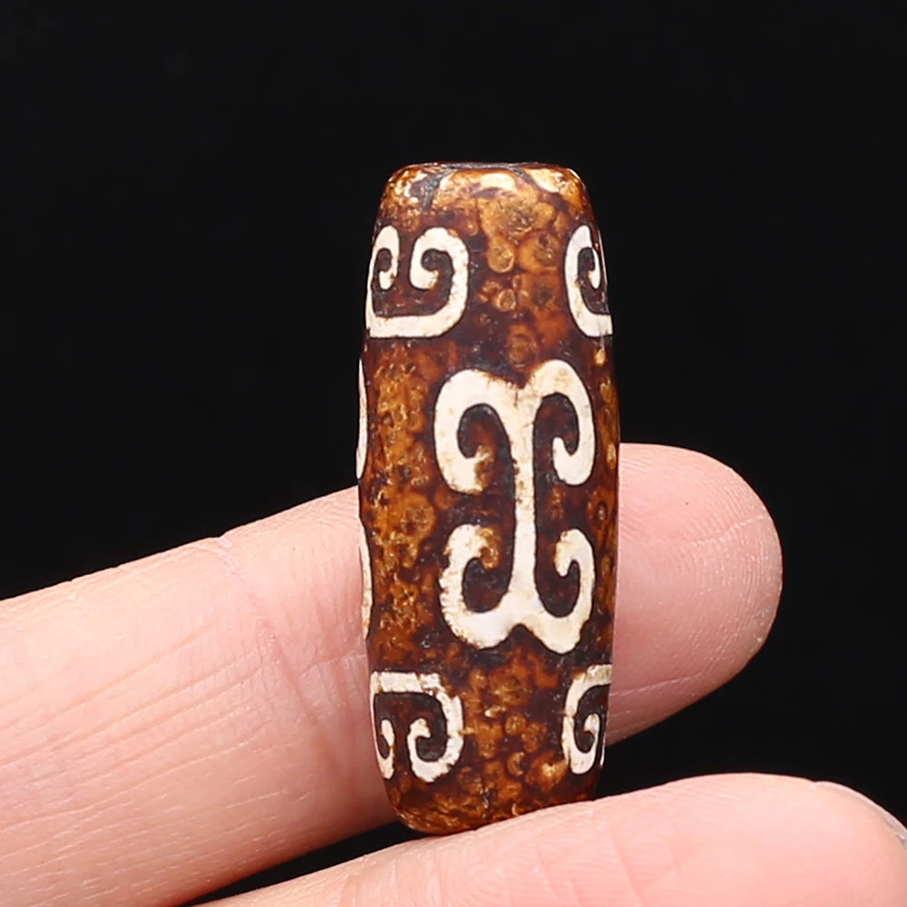 Natural Stone Bead Tibetans Divination Pattern Natural Agates Loose Bead for Women Making DIY Jewerly Necklace Gift 12x30mm