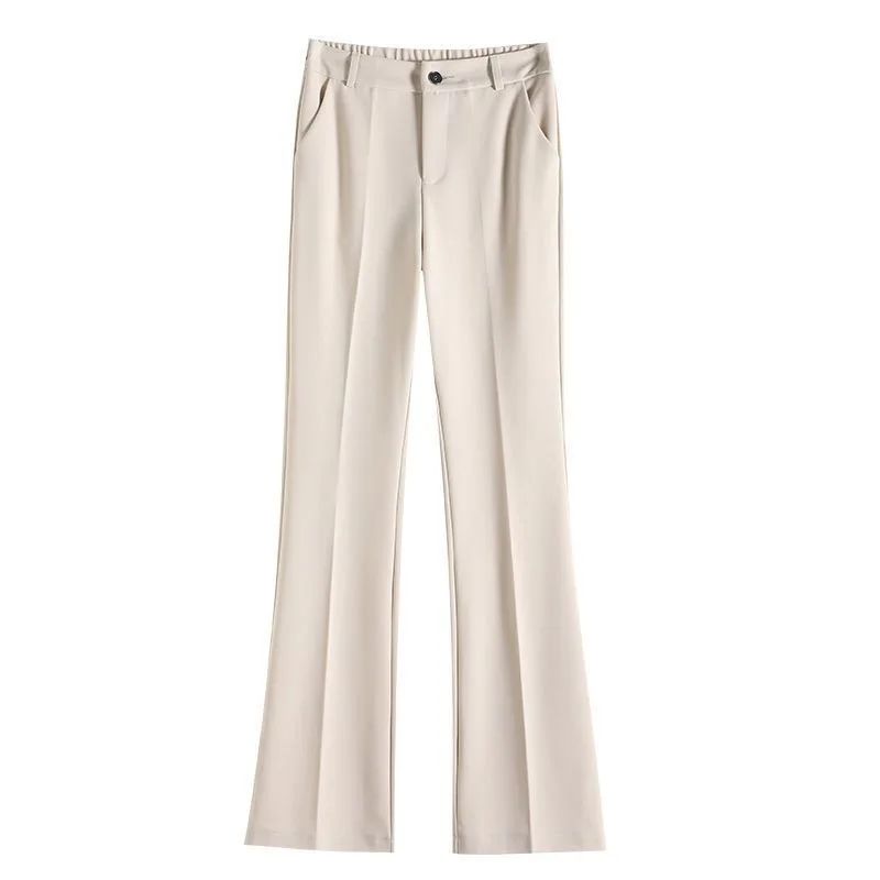 Hohe Taille Schlaghose Damen Casual Lange Leggings Bootcut Hose Schwarz Frühling Sommer Abnehmen Drapierte Hose mit weitem Bein TT1059