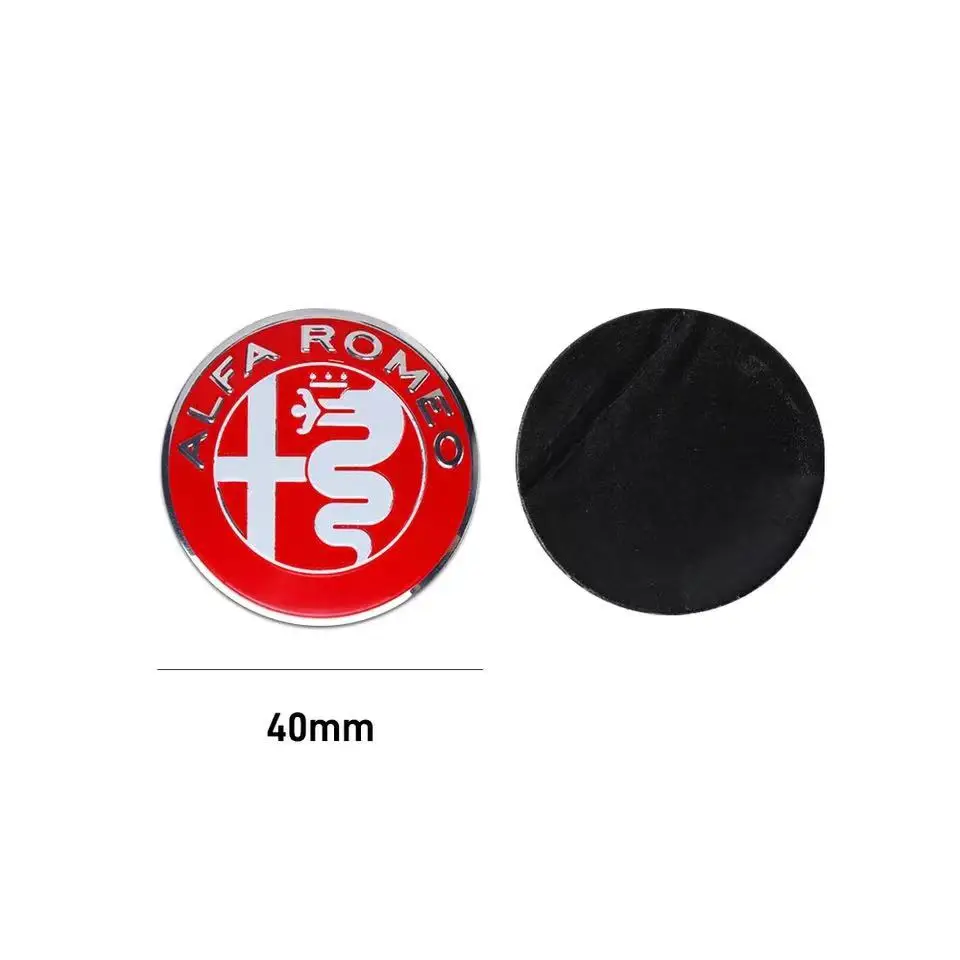 75MM Car Front Hood Badge Rear Trunk Sticker 40MM Car Steering Wheel Badge Sticker For All Alfa Romeo Giulietta GT 159 147 156