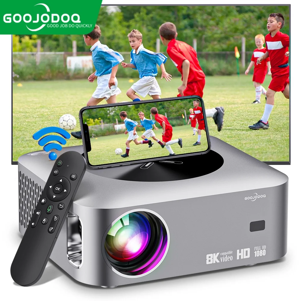 GOOJODOQ Mini X1 Projector 1080P 2k 4K Ultra HD 1920×1080 Wifi6 12000ANSI H700 BT4.0/5.0 Home Theater Outdoor Smart Projector