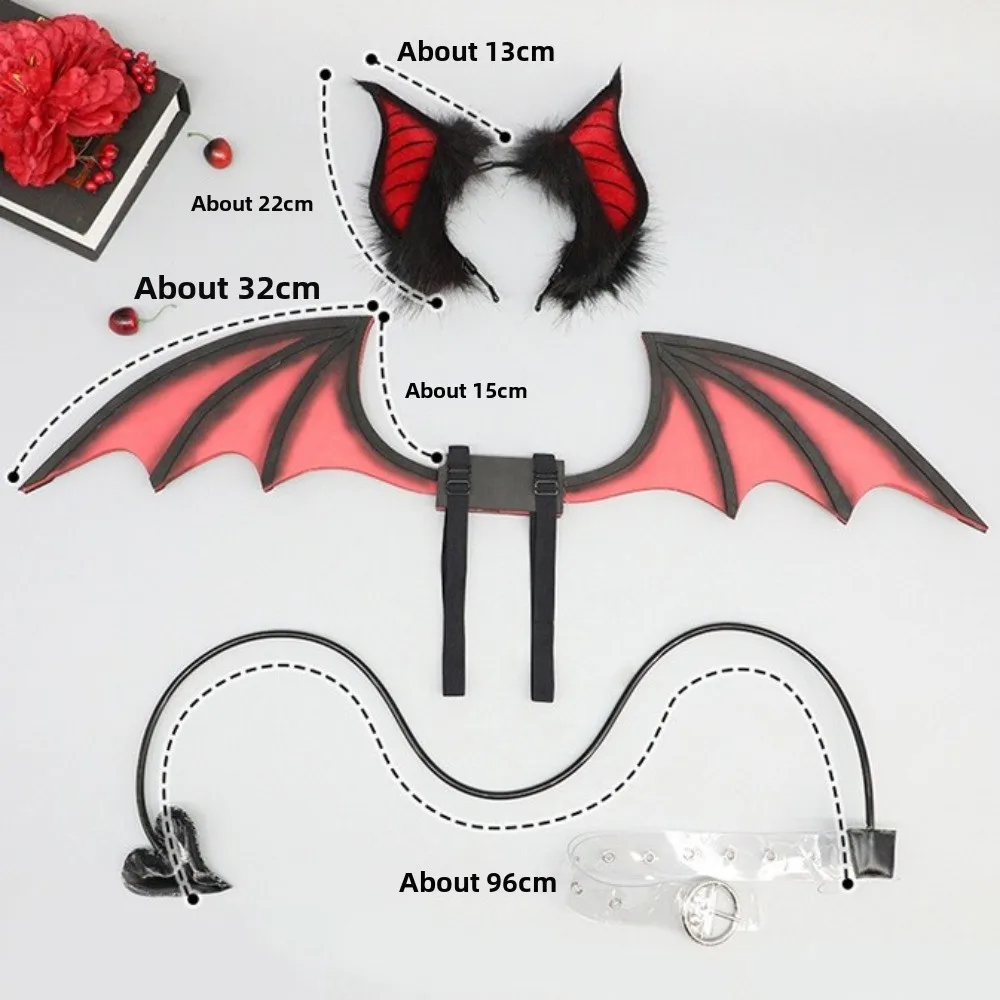 Pequeno demônio querida cauda preto universal bat cauda cintura seta estilo coração ajustável cosplay traje acessórios de festa